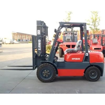 Steel Rubber Forklift 2 Stage 3m Mast 3.5t Diesel Truck for Lift Height 3000-7000mm