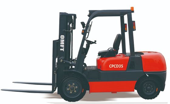 Steel Rubber Forklift 2 Stage 3m Mast 3.5t Diesel Truck for Lift Height 3000-7000mm