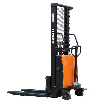 1.0 Ton Semi-Electric Pallet Stacker 1.6kw Motor Battery 12V/100ah Standard Ce ISO SGS