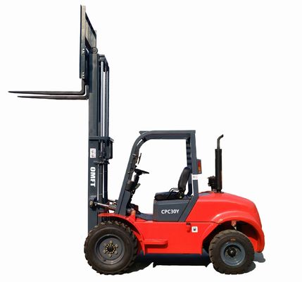 4 Wheels Rough Terrain Forklift for CPCD30Y Featuring Steel and Rubber Materials