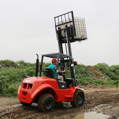 4 Wheels Rough Terrain Forklift for CPCD30Y Featuring Steel and Rubber Materials