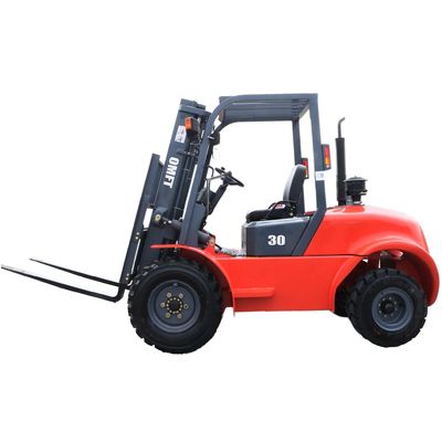 4 Wheels Rough Terrain Forklift for CPCD30Y Featuring Steel and Rubber Materials