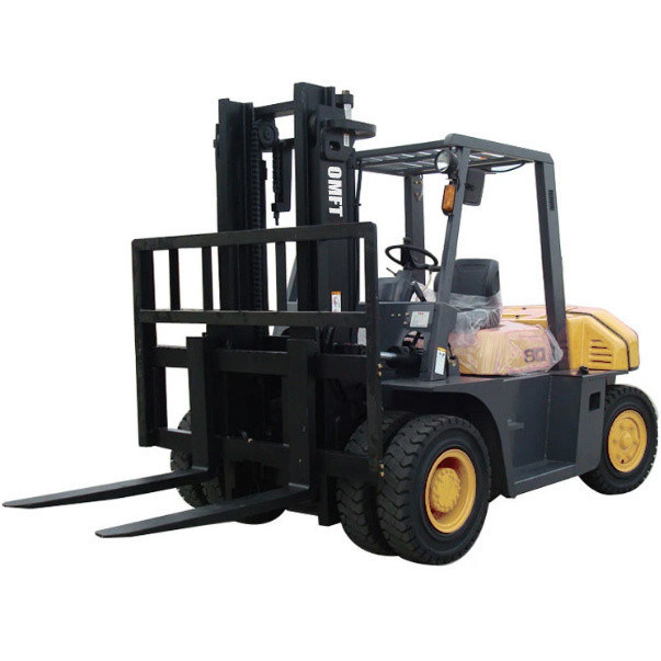 Side Shift/Solid Tyre 5000kgs Diesel Forklift with High Lifting Height and Steel Rubber Fork